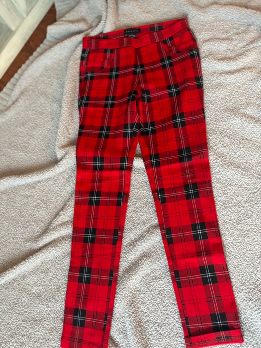 Red Plaid women’s Skinny dress Pants